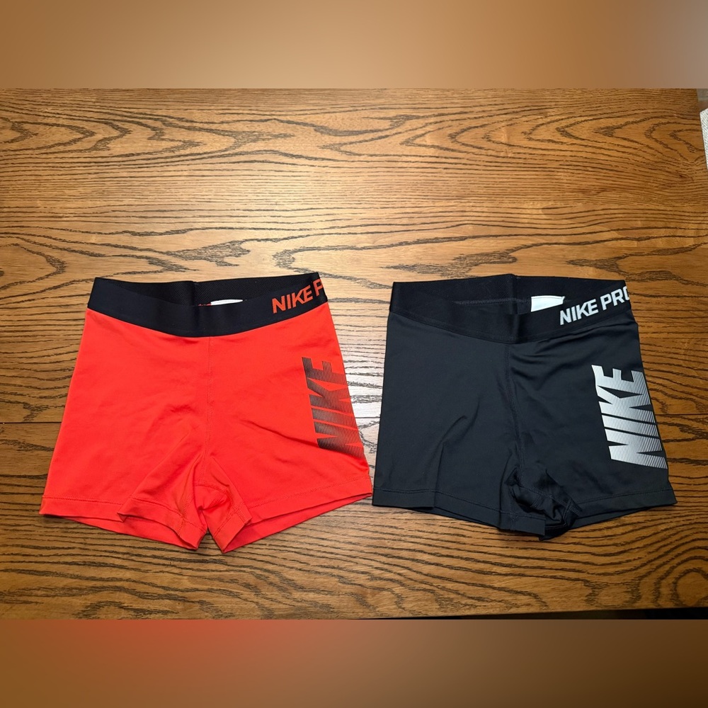 Nike Pro Red and Black Shorts Duo